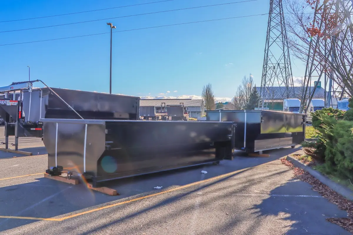 Roll-off dumpster ready for waste disposal at job site for 12 Yard Dumpster Rental in Buena Park